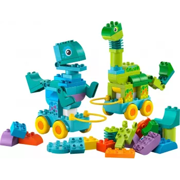 Zabawka konstrukcyjna LEGO DUPLO 10451 Dinozaury na kółkach zestaw 3-w-1, 108 elementów, wiek 3+, wysokość 220 mm