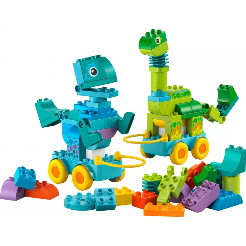Zabawka konstrukcyjna LEGO DUPLO 10451 Dinozaury na kółkach zestaw 3-w-1, 108 elementów, wiek 3+, wysokość 220 mm