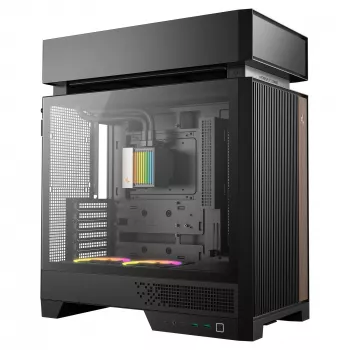 Obudowa komputera stacjonarnego DeepCool CL6600 Czarna — obsługuje zasilacze ATX/PS2/SFX/SFX-L, przednie wentylatory 140 mm, górne/tylne 120/140 mm, napędy 2,5/3,5 cala