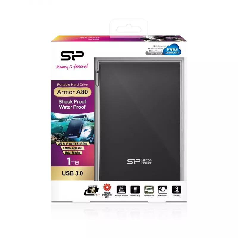 Zewnętrzny dysk twardy Silicon Power 1 TB USB 3.2 Gen 1 Armor A80