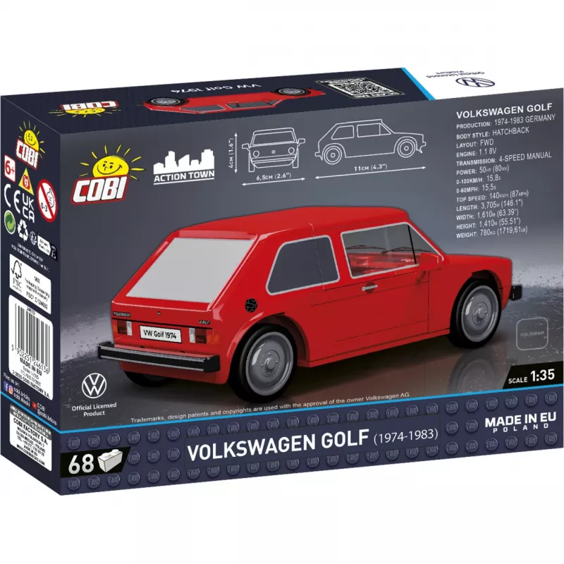 Zestaw modelarski Cobi Volkswagen Golf 1974–1983 1:35 do budowy i ekspozycji