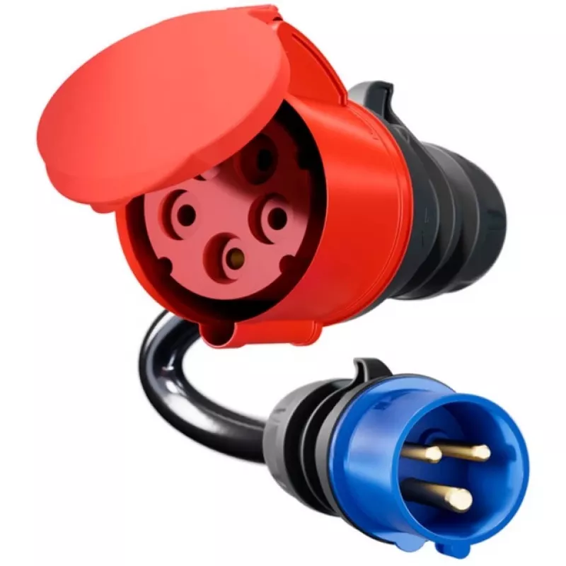 Adapter go-e Gemini flex 22 kW na CEE niebieski 16 A - czarny - prosty - prosty - IP55 - 22 kW - 16 A