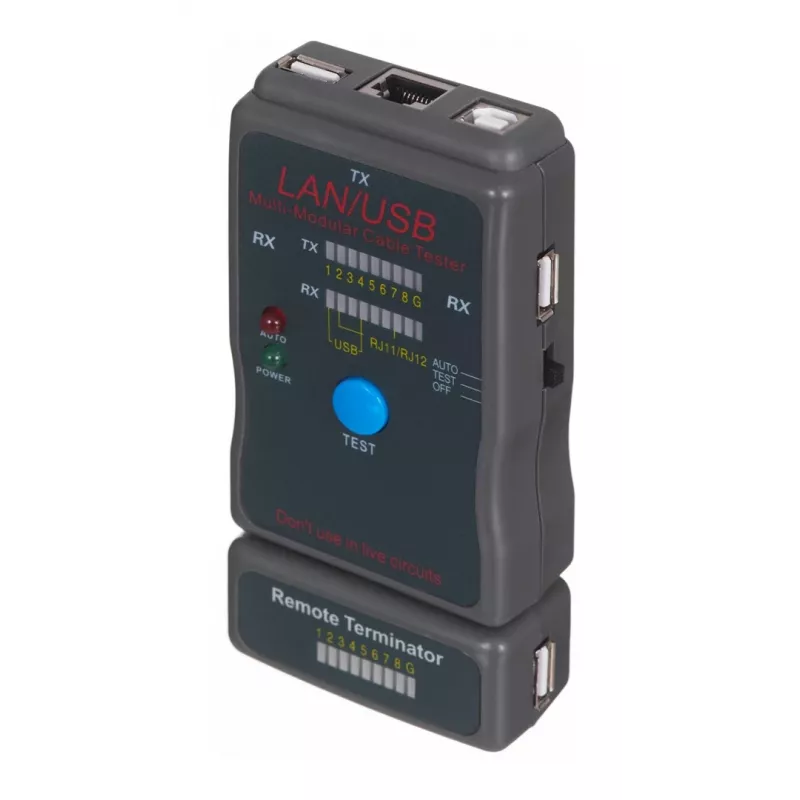 Cablexpert NCT-2 Tester kabli sieciowych Czarny