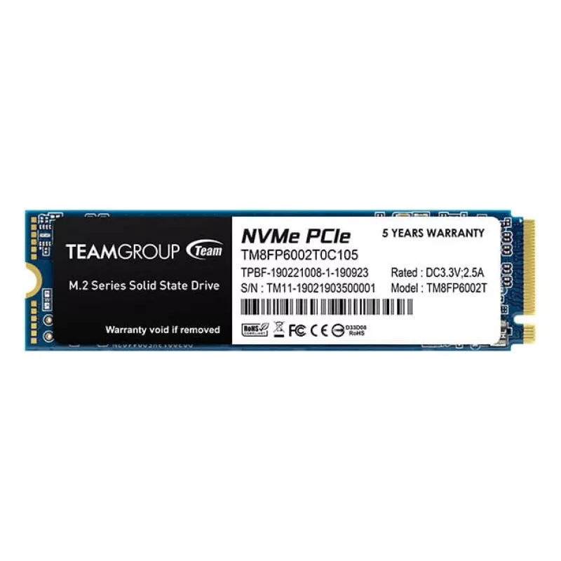Team Group MP33 - SSD - 2TB - Wewnętrzny - M.2 2280 - PCIe 3.0 x4 (NVMe) - Czarny (TM8FP6002T0C101)