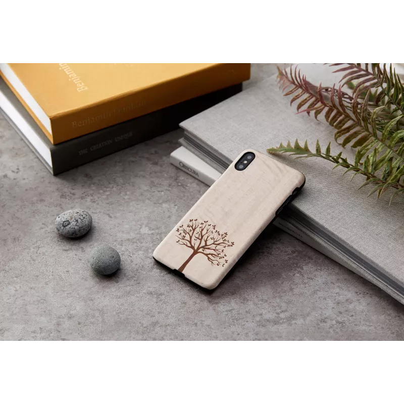 Etui na telefon man and wood dla iPhone XS Max — drewno jabłoni, czarne