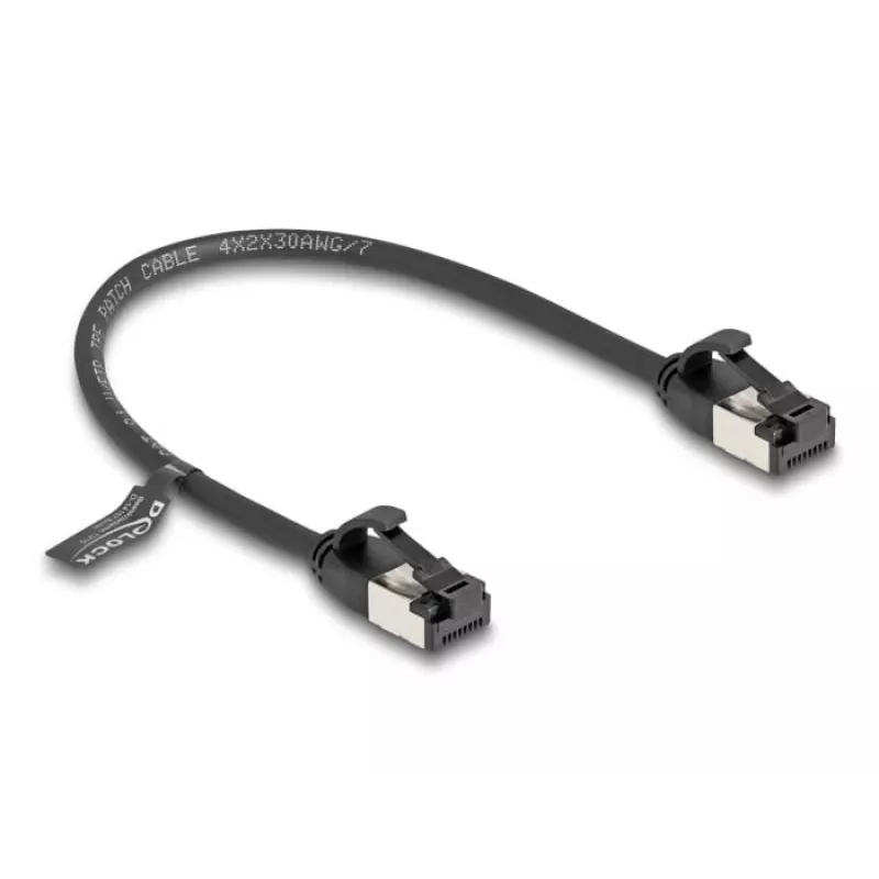 Kabel sieciowy DeLOCK RJ45 Wtyk do wtyku Cat.8.1 0.25 m Czarny
