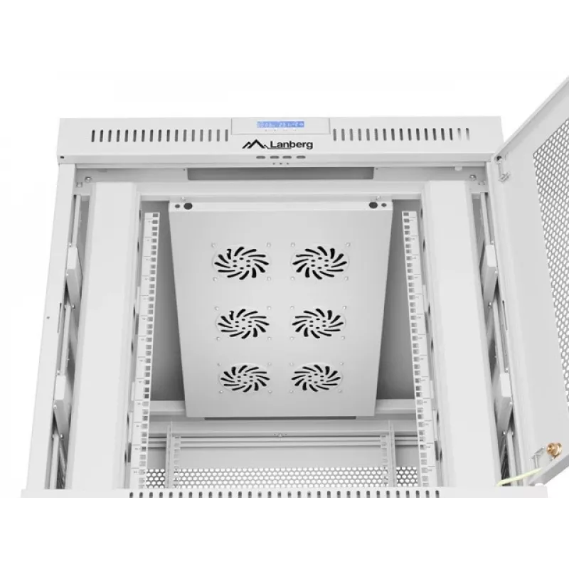 Szafa rack LANBERG FF01-8015-23SL 19 cali 15U, szara, perforowane drzwi przednie