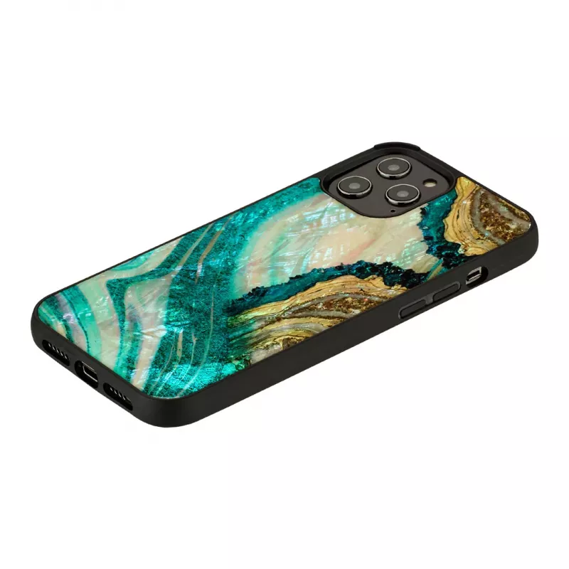 Etui ochronne iKins do Apple iPhone 12 Pro Max — wzór akwamarynowego agatu