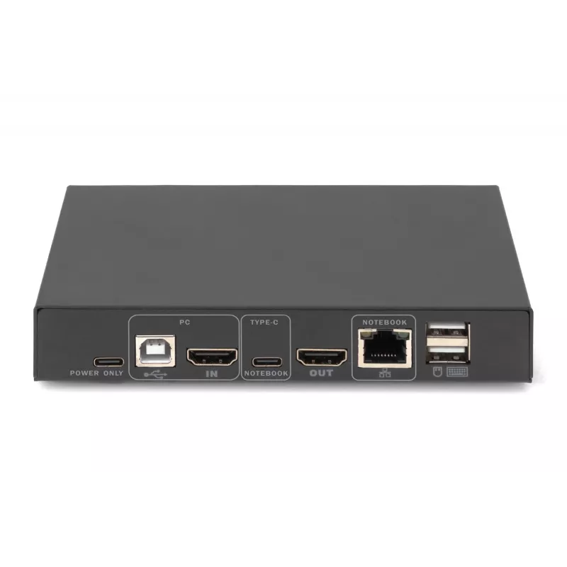 DIGITUS DS-12901 - Przełącznik KVM/Audio/USB - 4K 30 Hz, wejście USB-C/USB/HDMI, wyjście HDMI, sieć