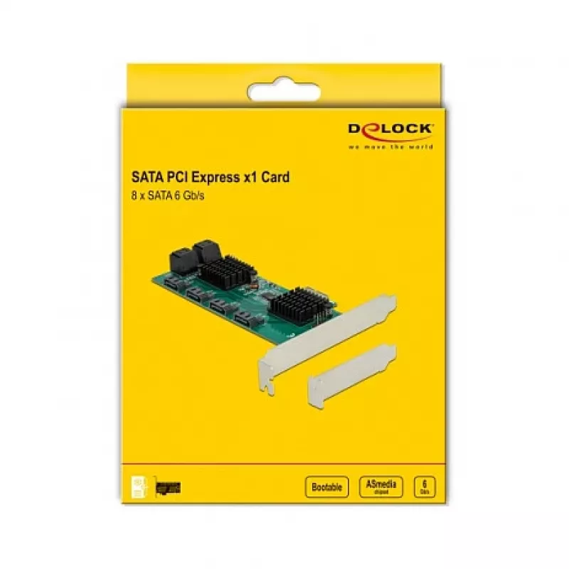 DeLOCK 8 port SATA PCI Express x1 Card Low Profile Form Factor