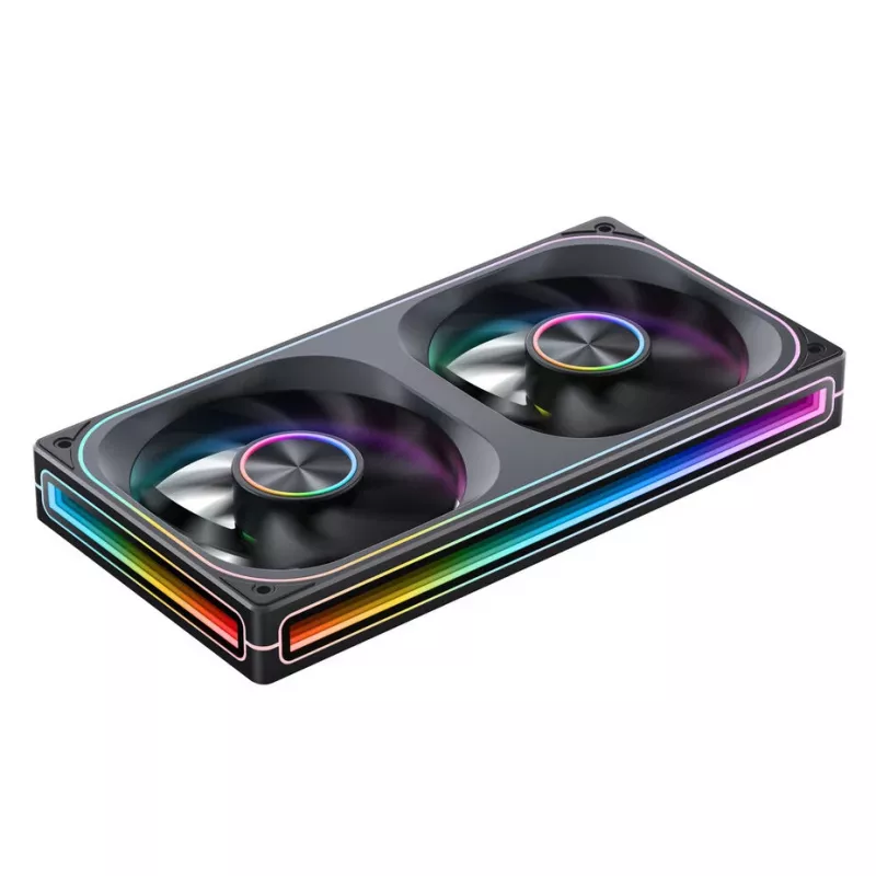 120 mm x2 ARGB PWM wentylatory obudowy, Jonsbo ZA-240 Infinity Mirror 240 mm czarne