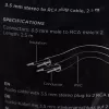 Gembird 2.5m, 3.5mm/2xRCA, M/M kabel audio Czarny, Czerwony, Biały