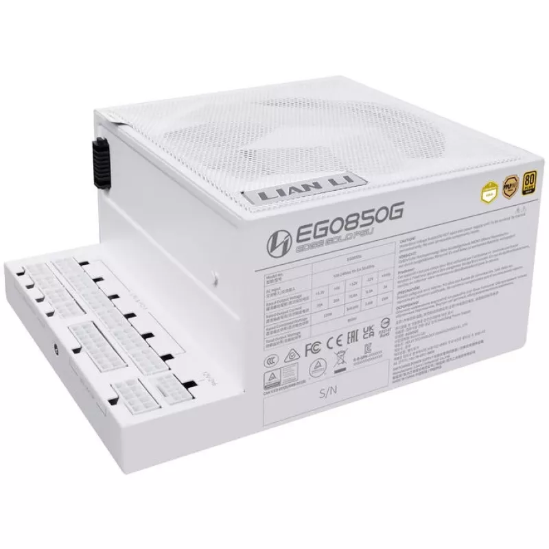 Lian Li EDGE GOLD 850 80 PLUS Gold zasilacz, PCIe 5.1, ATX 3.1 - 850 Watt, biały