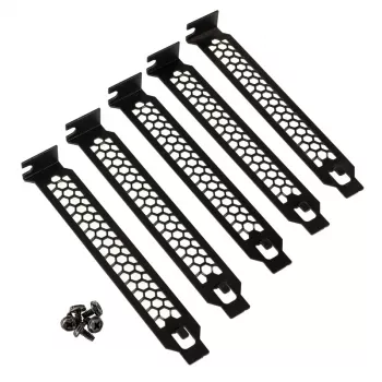 Zaślepki PCI 5 sztuk czarne Kolink KL-PCIE-5 — metalowe zaślepki na sloty rozszerzeń