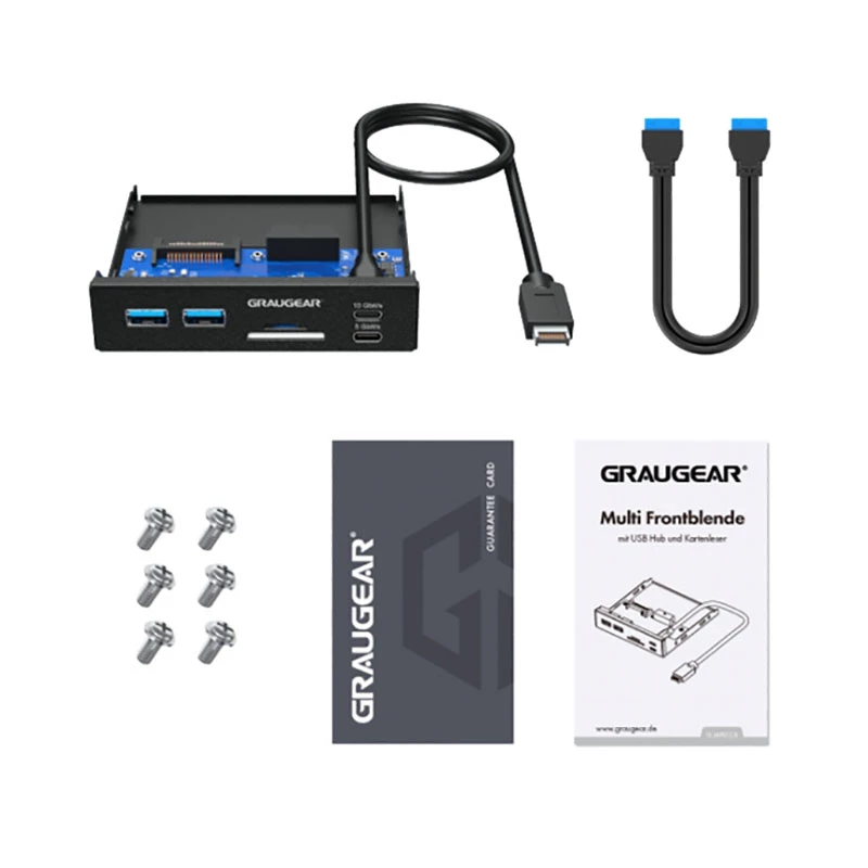 Graugear USB-HUB+Kartenleser Multi Front Panel, Type-C USB retail (G-MP01CR)