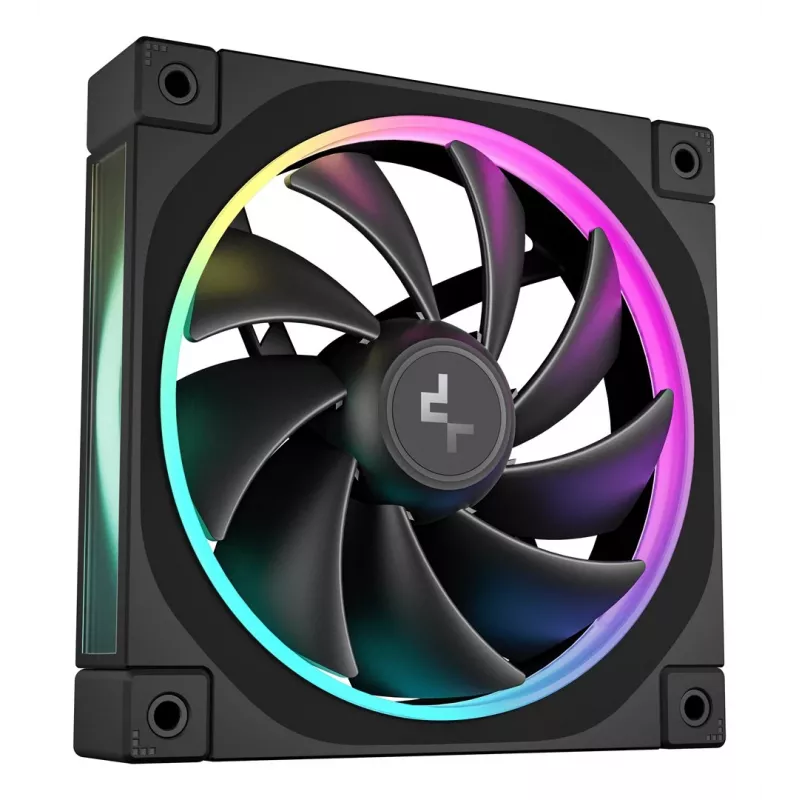 Wentylator PC 120 mm DeepCool FL12 3-in-1 Czarny, 120×25 mm, 2150 RPM, łożysko Fluid Dynamic Bearing, PWM, 55 CFM, 32 dB, zestaw 3 szt.