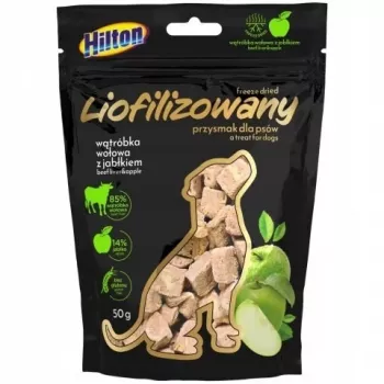 Przysmak dla psa Hilton liofilizowana wątróbka wołowa z jabłkiem 50 g