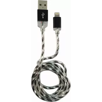LC-POWER Kabel USB-Lightning-1M-8 1m czarno/srebrny, USB A na Lightning (LC-C-USB-LIGHTNING-1M-8)