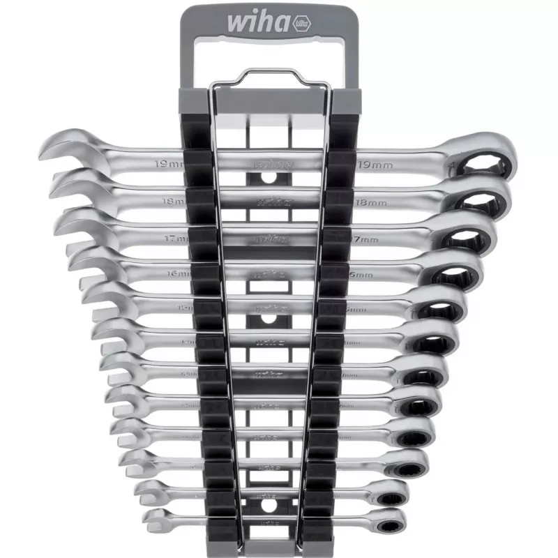 Zestaw kluczy oczkowych Wiha 44665 — 13 sztuk, metryczne 8–19 mm