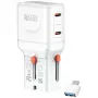 Ładowarka podróżna World 65W USB-C + USB-A biała