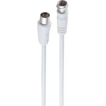shiverpeaks ®-BASIC-S--Kabel antenowy, 100% ekranowany, wtyk F do sprzęgacza koncentrycznego, RG 59, > 80 dB, biały 1,5 m (BS80072-32)