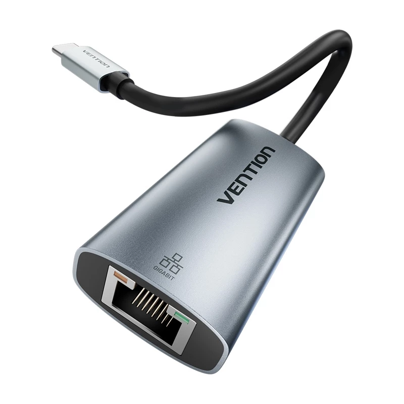 Adapter Vention CFP USB typu C do Gigabit Ethernet 1000 Mbit/s, szary