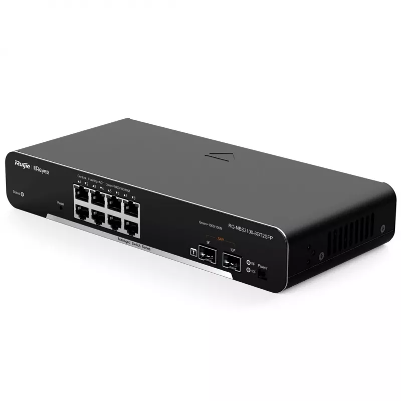 Ruijie Networks RG-NBS3100-8GT2SFP przełącznik sieciowy zarządzalny L2 Gigabit Ethernet (10/100/1000) czarny