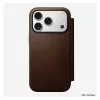 Skórzane etui z klapką Nomad Modern Leather Folio na iPhone 17 Pro — brązowe, pasuje do 6,3 cala (16 cm), 4 kieszenie na karty