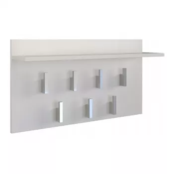 Wieszak ścienny Top e shop WIESZAK 2F BIEL MAT, płyta wiórowa, 7 haczyków, 700×200×400 mm