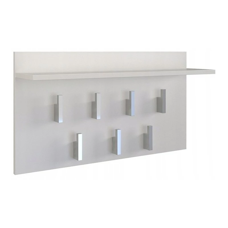 Wieszak ścienny Top e shop WIESZAK 2F BIEL MAT, płyta wiórowa, 7 haczyków, 700×200×400 mm