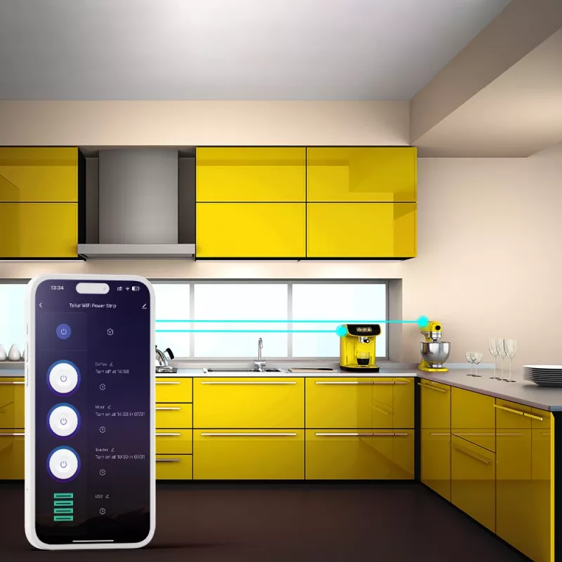 Listwa zasilająca Tellur TLL331521 Smart WiFi z 3 gniazdami, PD 30W, QC 18W