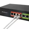 Przełącznik Ethernet PoE QOLTEC 52289 — 4 porty RJ45 PoE, 2 porty uplink RJ45, budżet mocy 65W