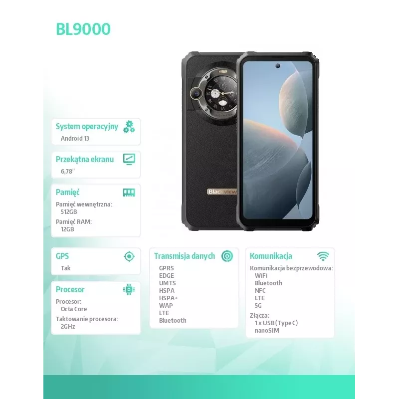 Blackview BL9000 5G 12/512GB Czarny