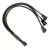 Kabel rozdzielacz PWM do wentylatorów Kolink PGW-AC-KOL-112 — 1-do-3, 35 cm pleciony, czarny