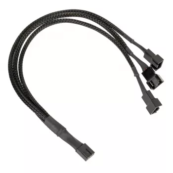 Kabel rozdzielacz PWM do wentylatorów Kolink PGW-AC-KOL-112 — 1-do-3, 35 cm pleciony, czarny