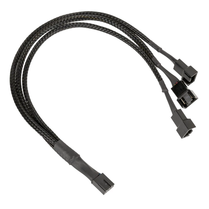 Kabel rozdzielacz PWM do wentylatorów Kolink PGW-AC-KOL-112 — 1-do-3, 35 cm pleciony, czarny
