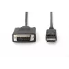Digitus - Kabel DisplayPort - DisplayPort (M) - DVI-D (M) - 5,0m (DisplayPort 1.2) - Formowany, Śruby motylkowe - Czarny (AK-340301-050-S)