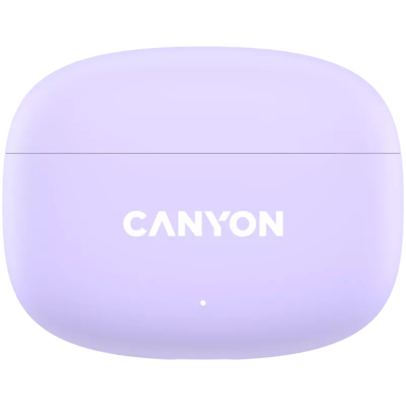 Słuchawki Canyon TWS-9 CNS-TWS9P – True Wireless – Bluetooth 5.4 – dokanałowe – 6h + 30h czasu pracy – etui ładujące USB-C – sterowanie dotykowe – liliowy