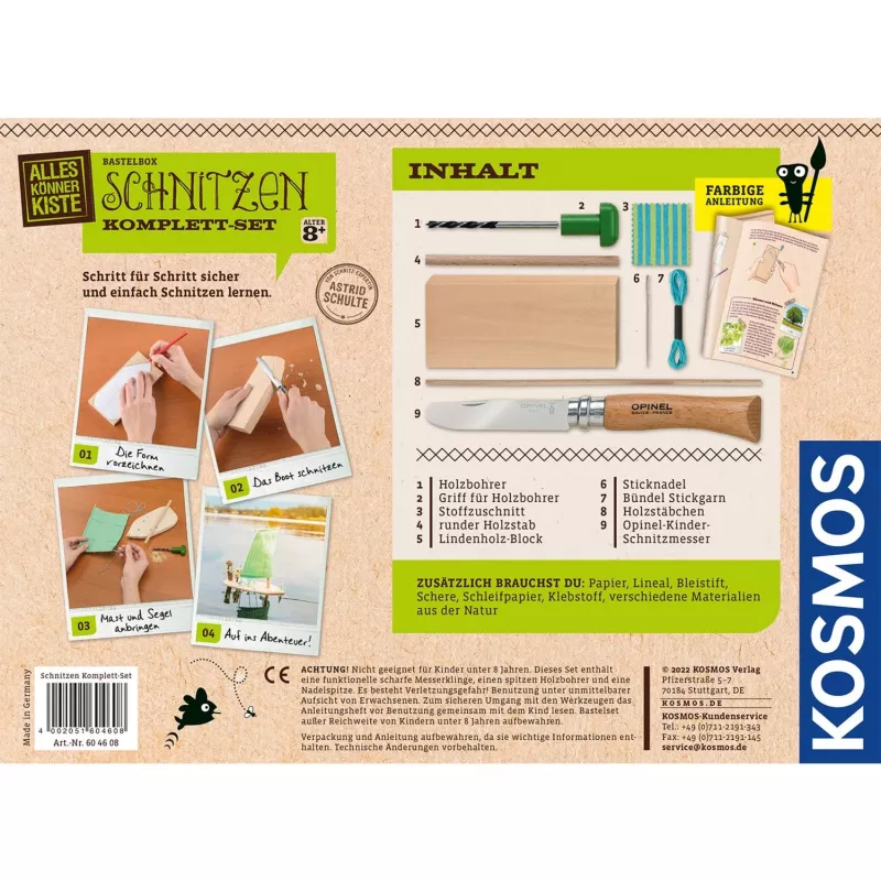 Kosmos Schnitzen Komplett-Set, Zestaw eksperymentalny, 8 lat, Wielokolorowy