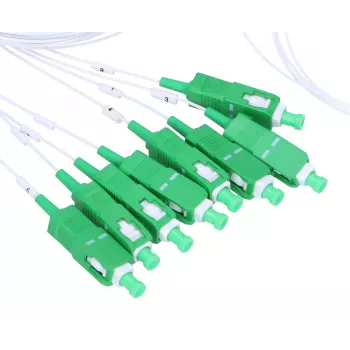 Rozdzielacz kablowy Extralink Splitter 1:8 PLC SC/APC 900um 1.5m Zielony Biały