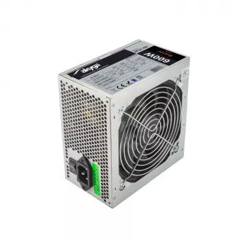 Zasilacz ATX Akyga Basic AK-B1-600 600 W, wentylator 120 mm, pasywne PFC, szary