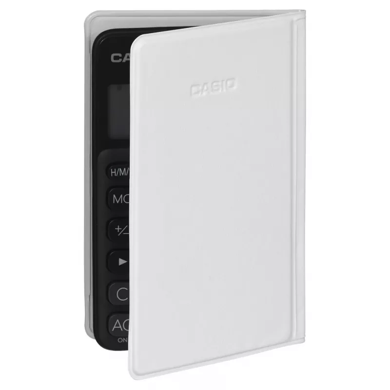 Kalkulator podstawowy CASIO SL-310UC-BK — 10-cyfrowy, bateria/ogniwo słoneczne, funkcje podatkowe i marży, rozmiar kieszonkowy (70×118×8,4 mm), czarny