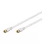 Wentronic Goobay SAT Connection Cable, 100% Shielded, Gold-Plated, biały, 10 m - F-Plug F-Plug (67289)