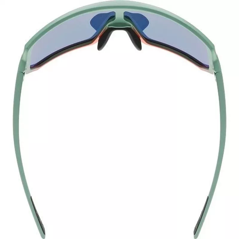 Multi-sport glasses UVEX sportstyle 235 — Unisex, semi-rimless frame, zielony/czerwony