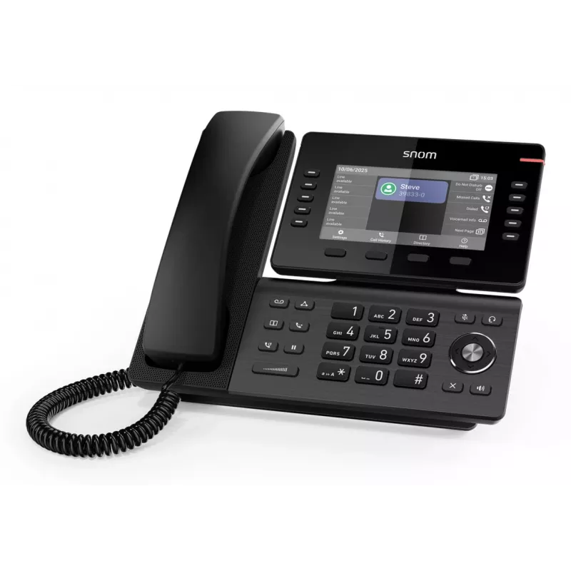Telefon IP Snom D815WB Czarny — 5-calowy wyświetlacz IPS, Gigabit Ethernet, Wi‑Fi 802.11n/ac, PoE, Bluetooth