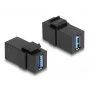 Moduł Keystone DeLOCK USB 3.0 A żeński na A żeński czarny 1:1