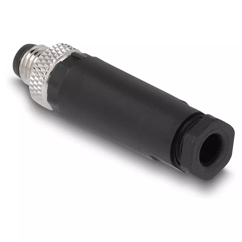 DeLOCK M8 Connector A-coded 3 pin male screw connection Czarny