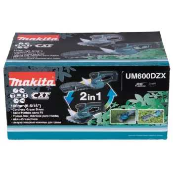 Bezprzewodowe nożyce do trawy Makita UM600DZX, czarno-niebieskie, 12 V