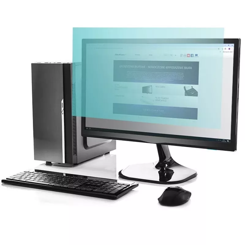 Qoltec 51049 Filtr niebieskiego światła 27 | 16:9 | Ochrona oczu | Antyrefleksyjny
