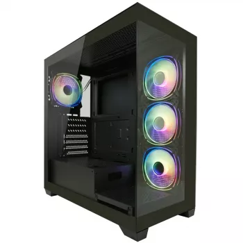 Obudowa LC-Power MidiTower 715B czarna USB3.2/Audio bez zasilacza SEAMLESS_X (LC-715B-ON)